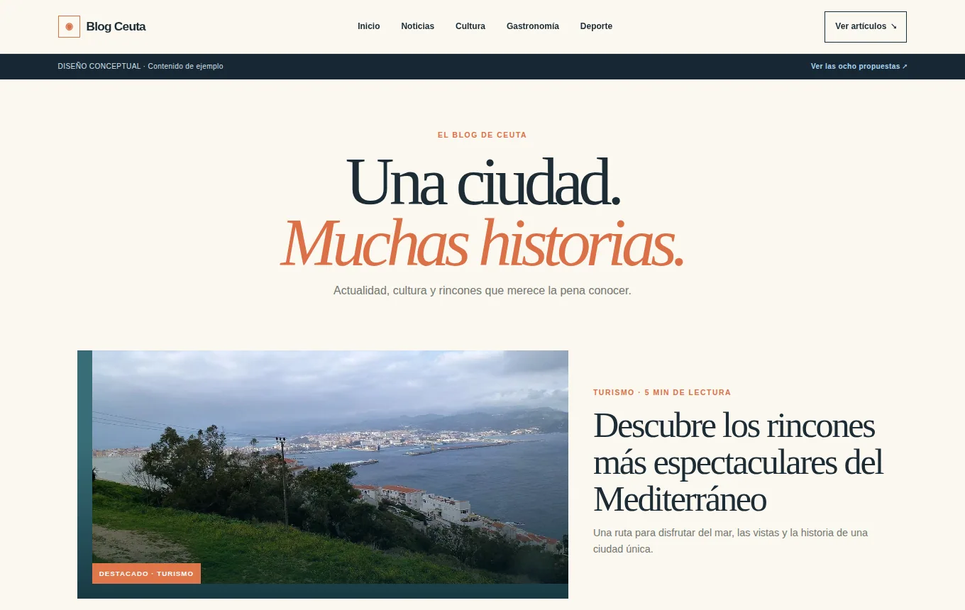 Vista previa de la demo Blog Ceuta: Blog y noticias