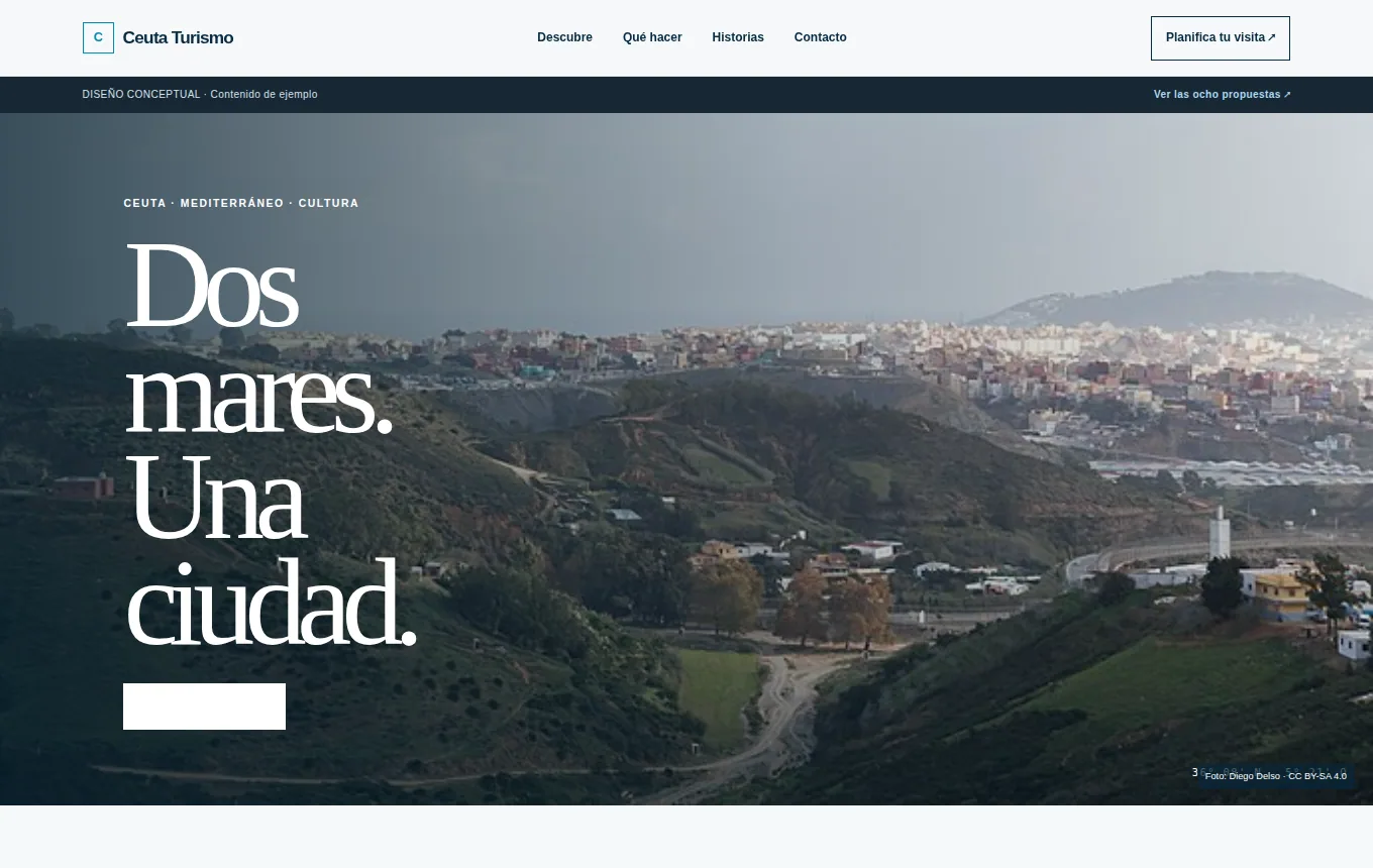 Vista previa de la demo Ceuta Turismo: Web turística