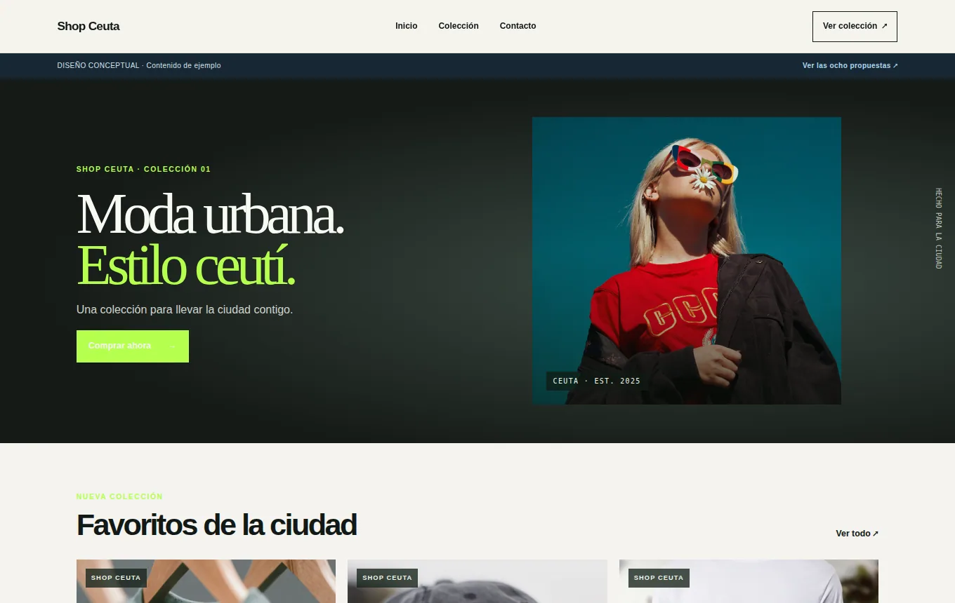 Vista previa de la demo Shop Ceuta: Tienda online
